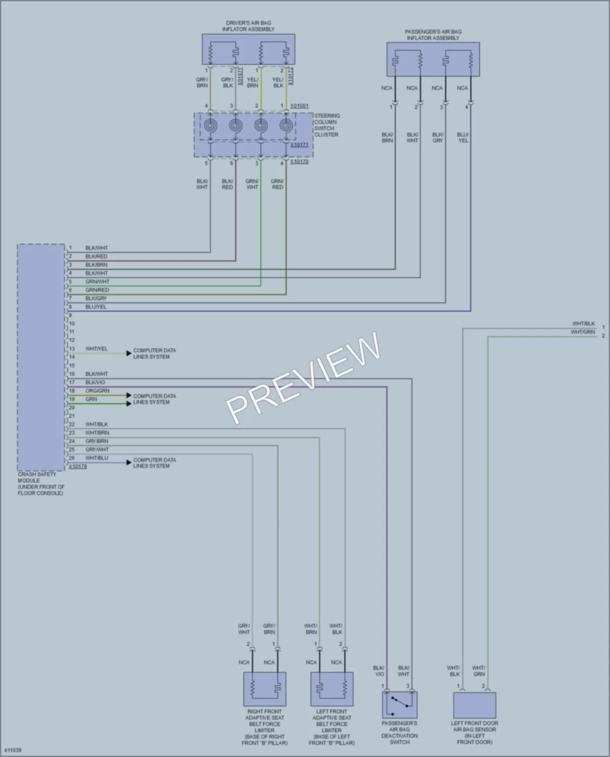 2014 BMW X6 Supplemental Restraints wiring diagram preview
