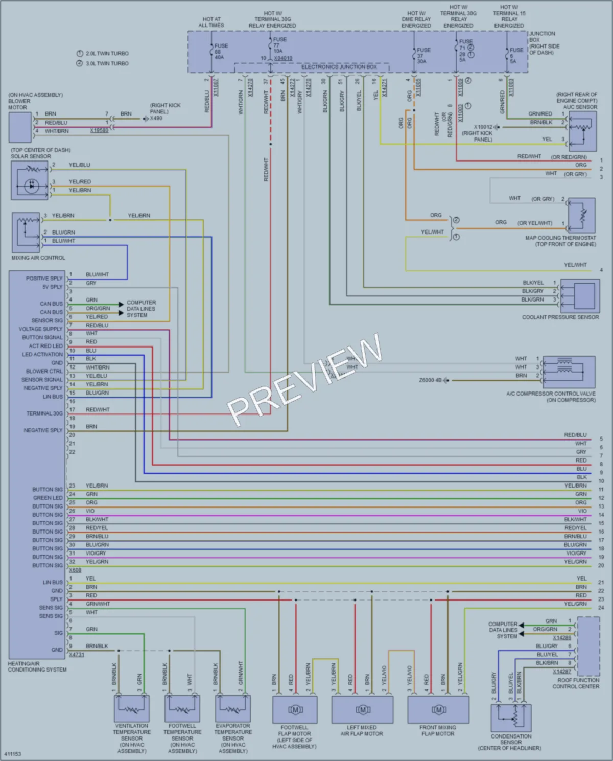 2014 BMW Z4 Air Conditioning wiring diagram preview