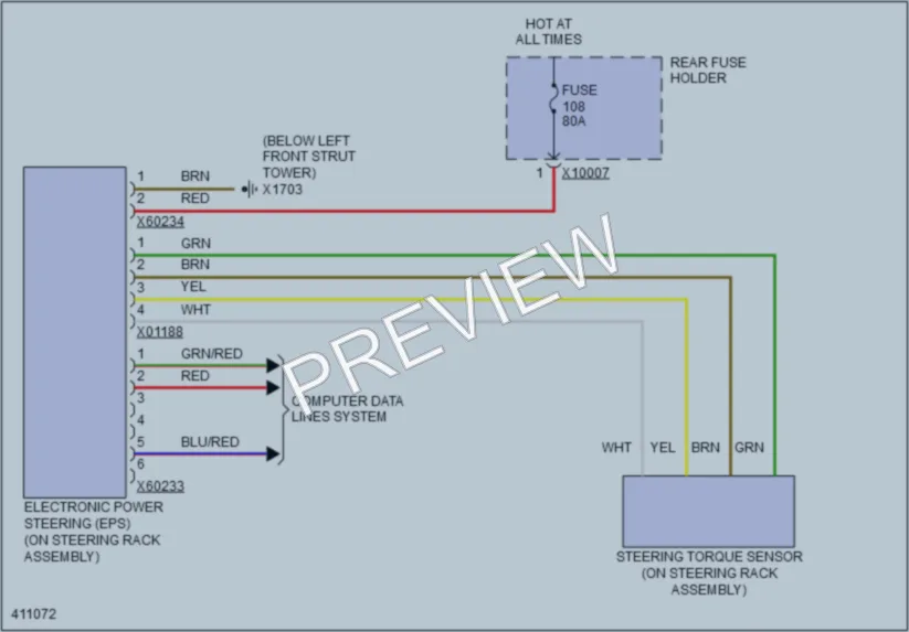 2014 BMW Z4 Electronic Power Steering wiring diagram preview