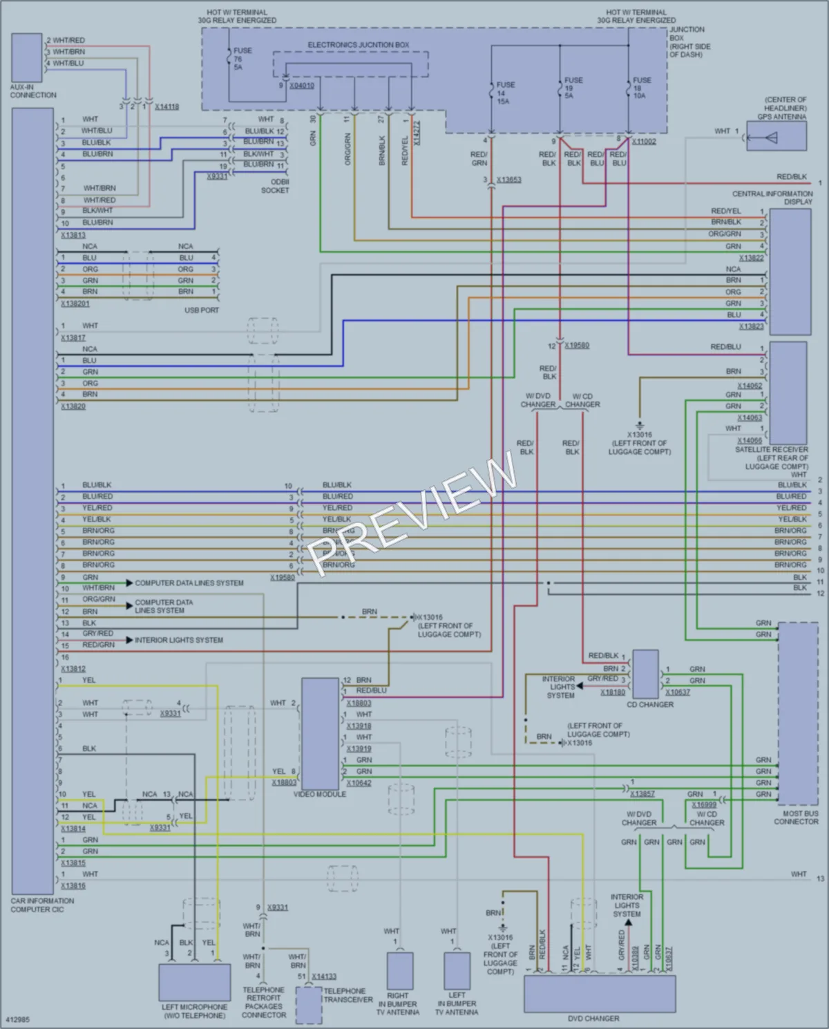 2014 BMW Z4 Navigation wiring diagram preview