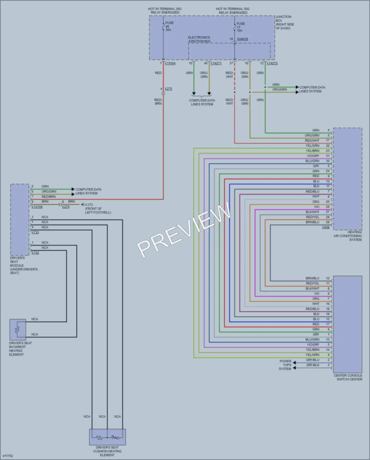2014 BMW Z4 Power Seats wiring diagram preview