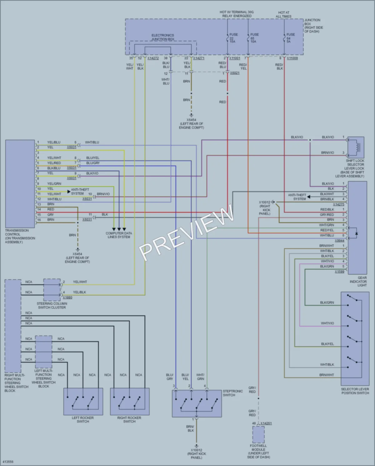 2014 BMW Z4 Transmission wiring diagram preview