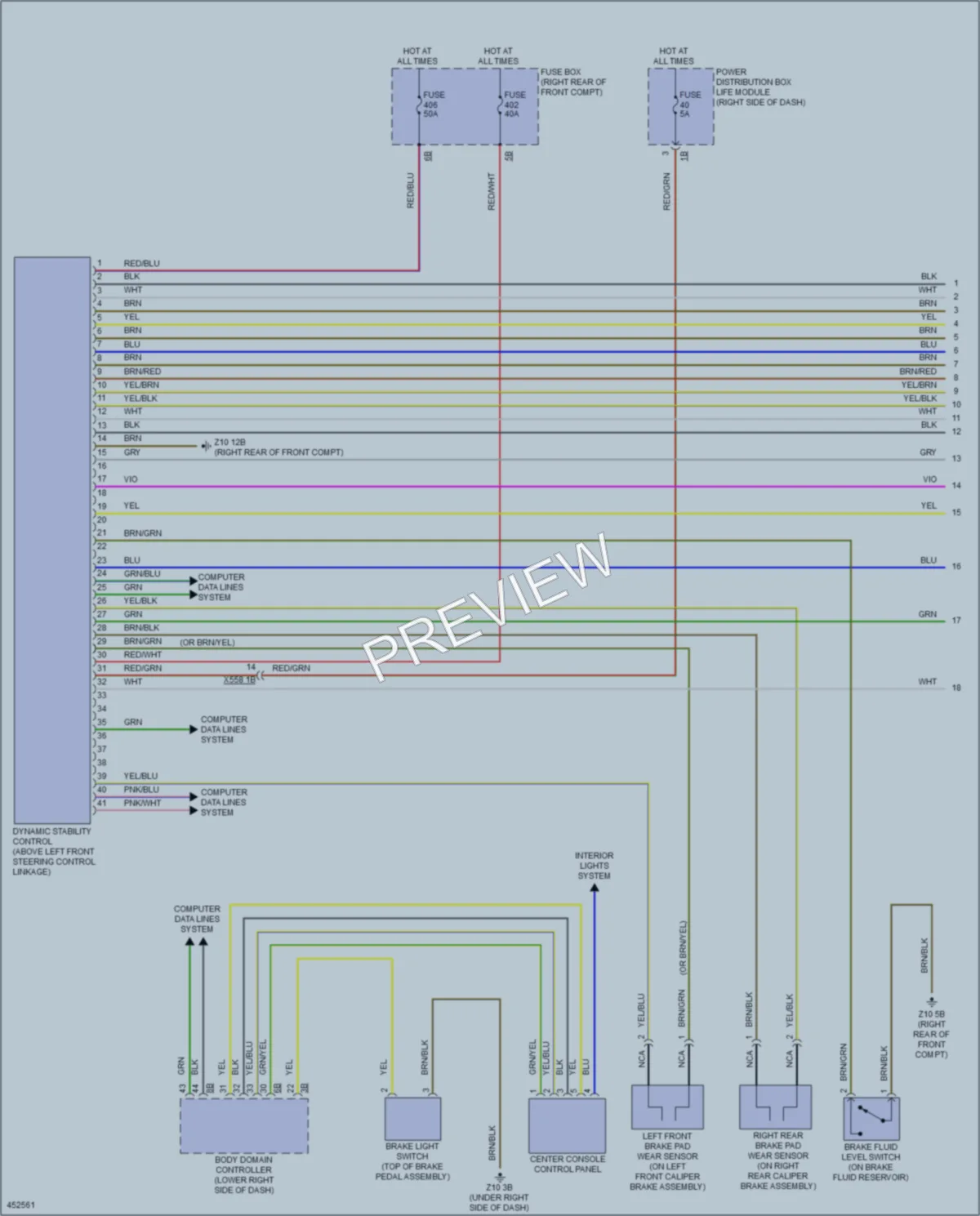 2014 BMW i3 Anti Lock Brakes wiring diagram preview