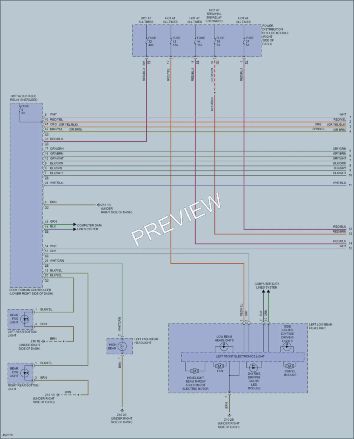 2014 BMW i3 Headlights wiring diagram preview