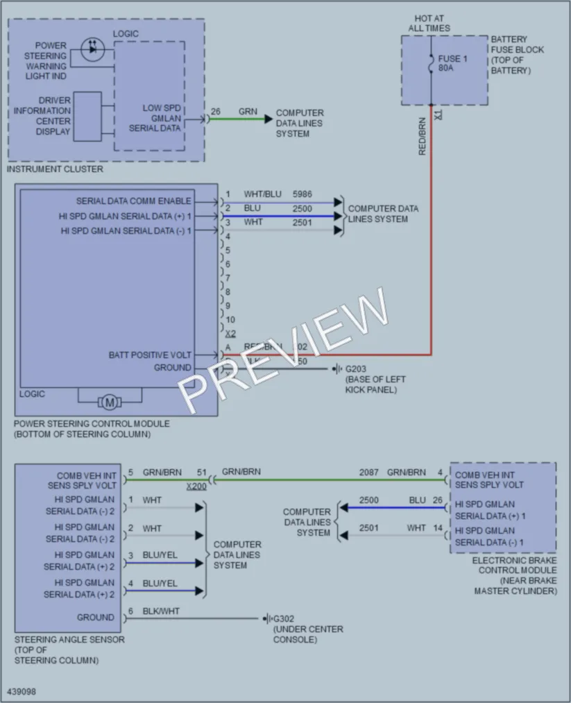 2014 Buick Encore Electronic Power Steering wiring diagram preview