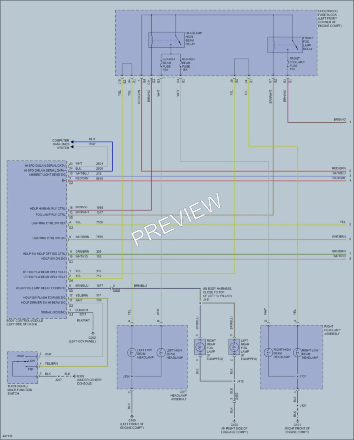 2014 Buick Encore Headlights wiring diagram preview