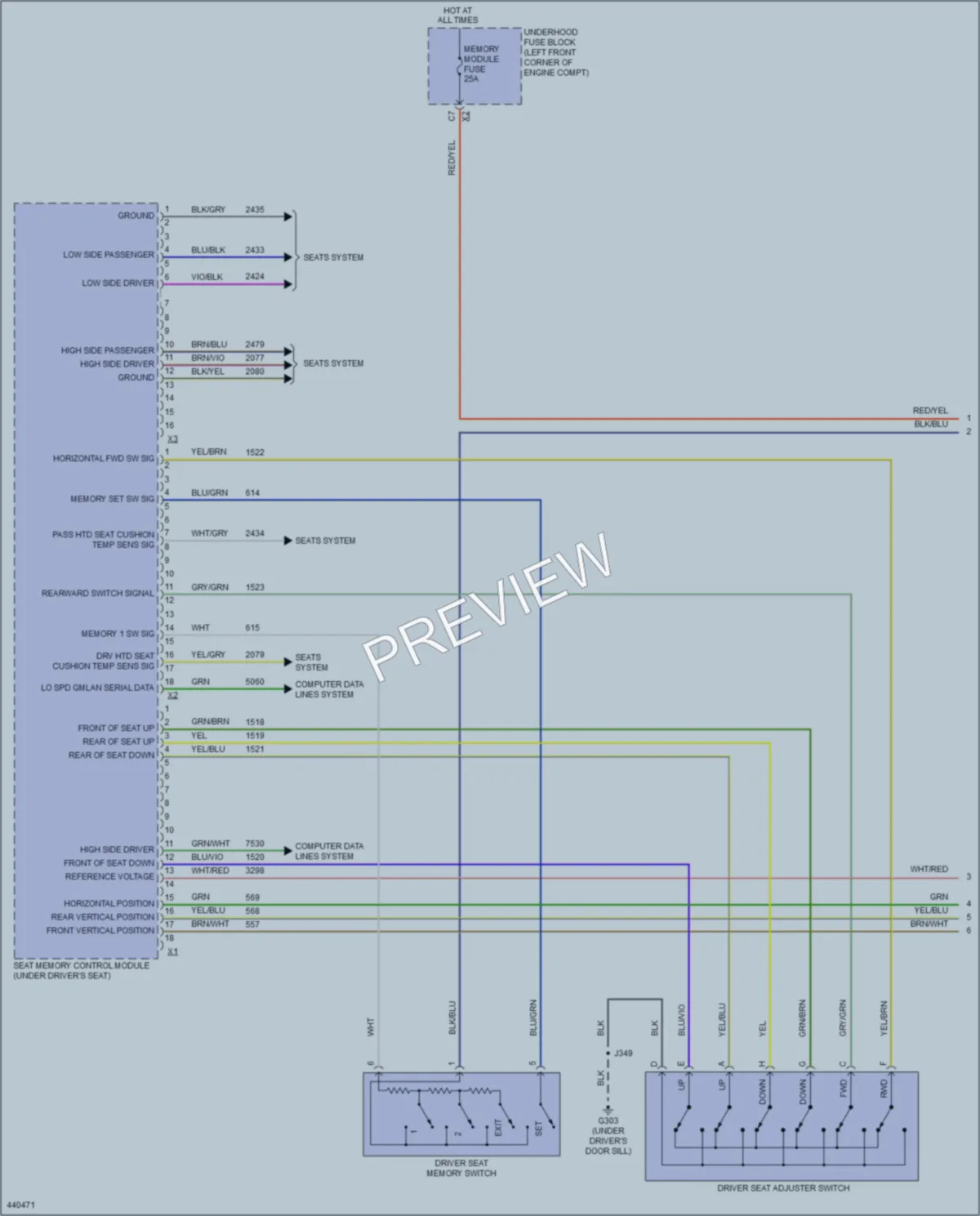 2014 Buick Encore Memory Systems wiring diagram preview