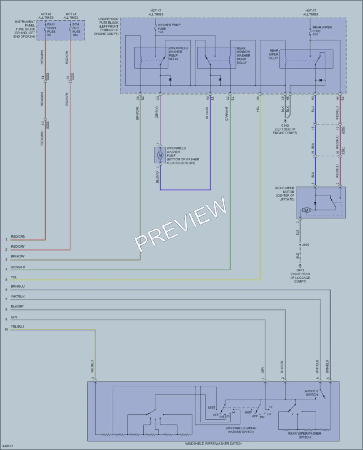 2014 Buick Encore Wiper Washer wiring diagram preview