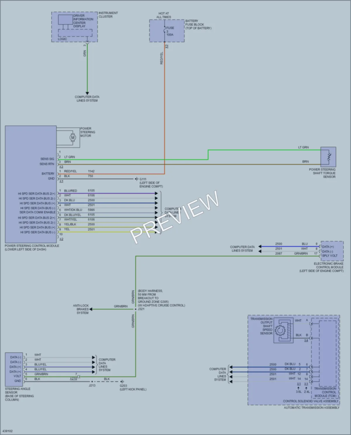 2014 Buick LaCrosse Electronic Power Steering wiring diagram preview