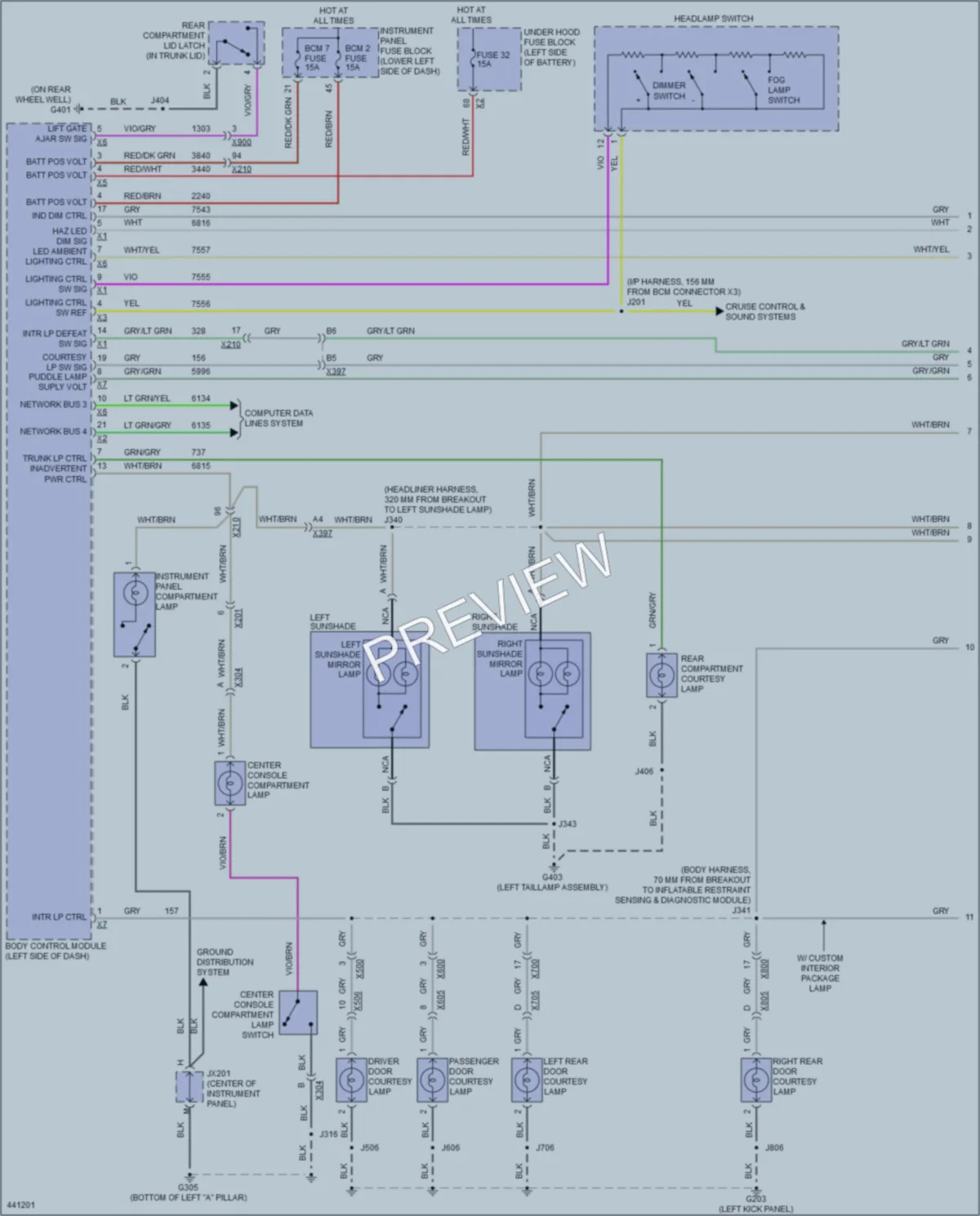 2014 Buick LaCrosse Interior Lights wiring diagram preview