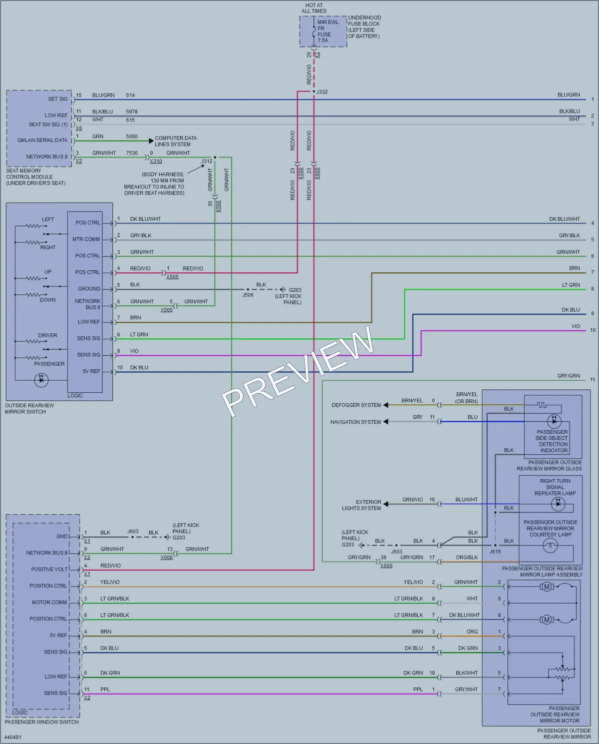 2014 Buick LaCrosse Memory Systems wiring diagram preview