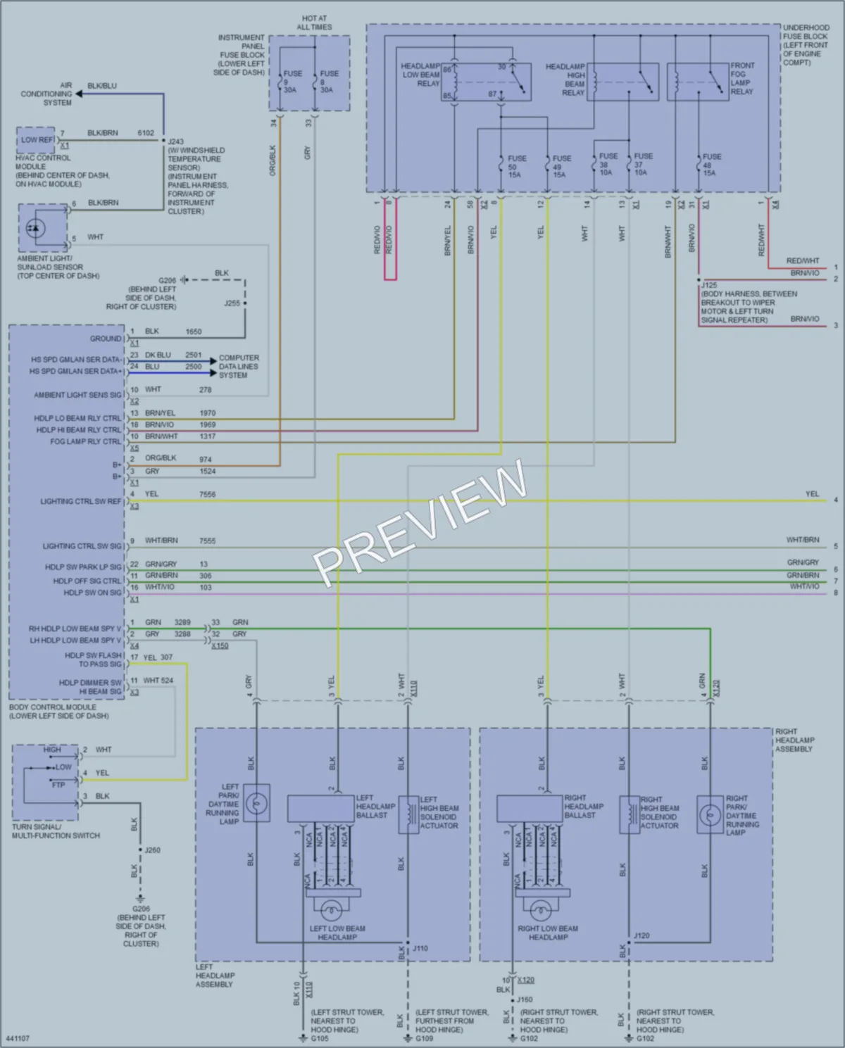 2014 Buick Regal Headlights wiring diagram preview