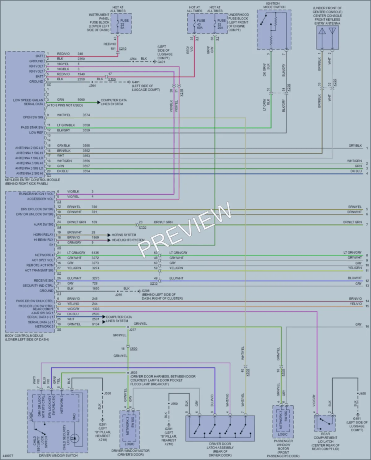 2014 Buick Regal Power Door Locks wiring diagram preview