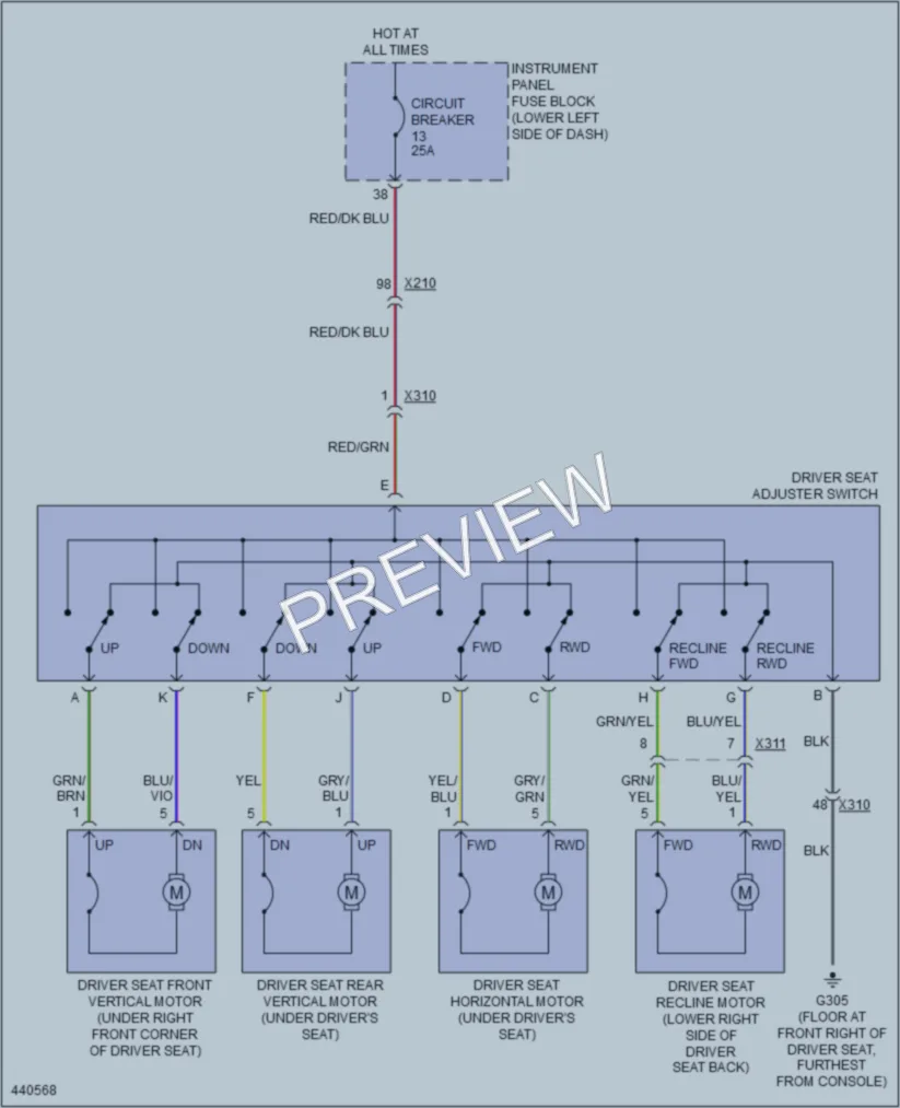 2014 Buick Regal Power Seats wiring diagram preview