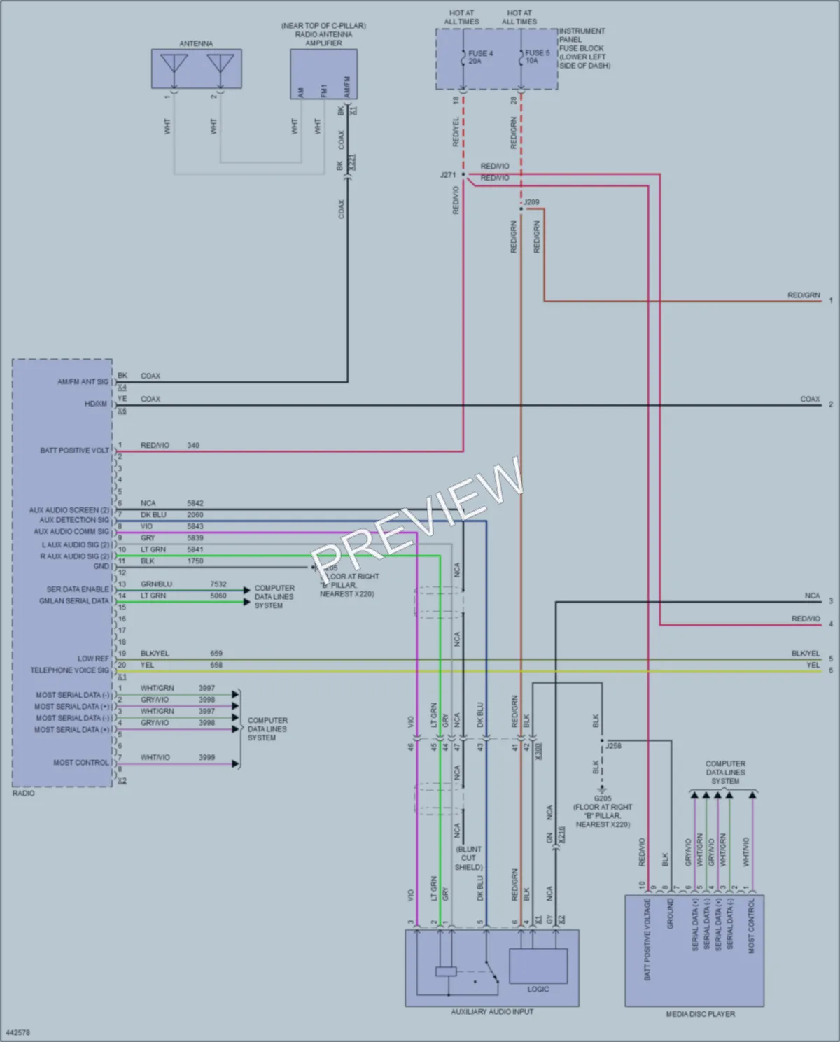 2014 Buick Regal Radio wiring diagram preview