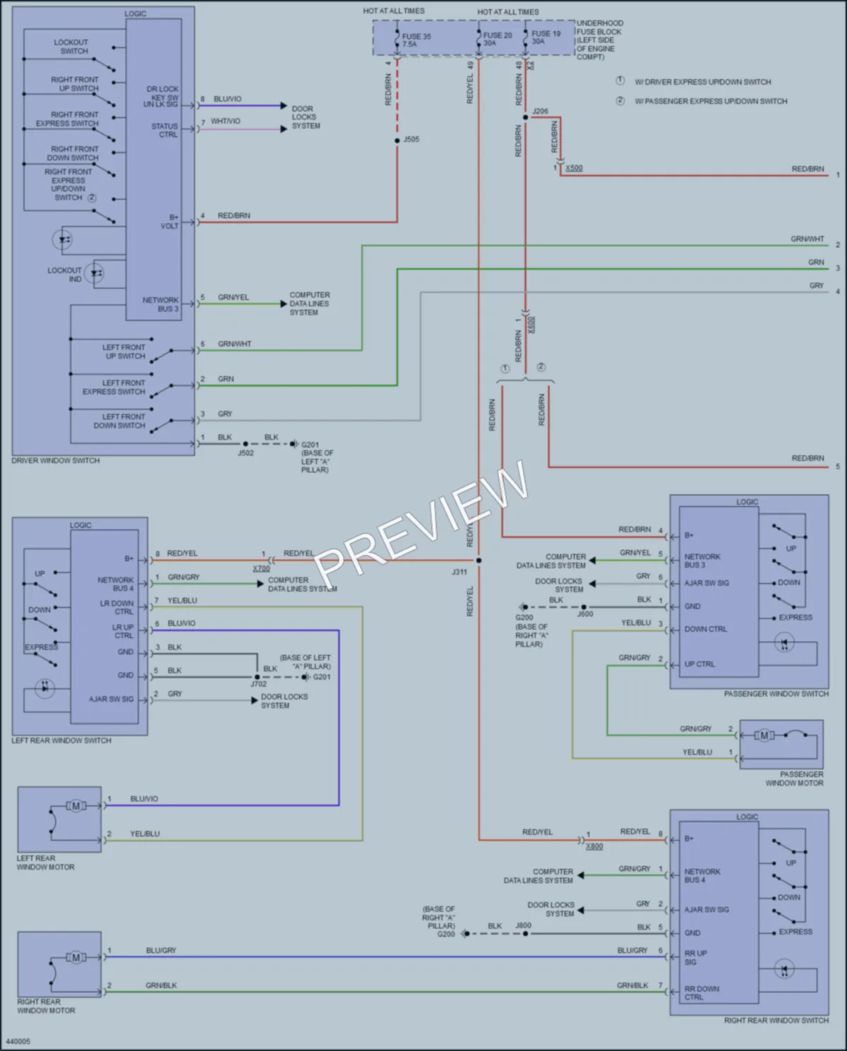 2014 Buick Verano Power Windows wiring diagram preview