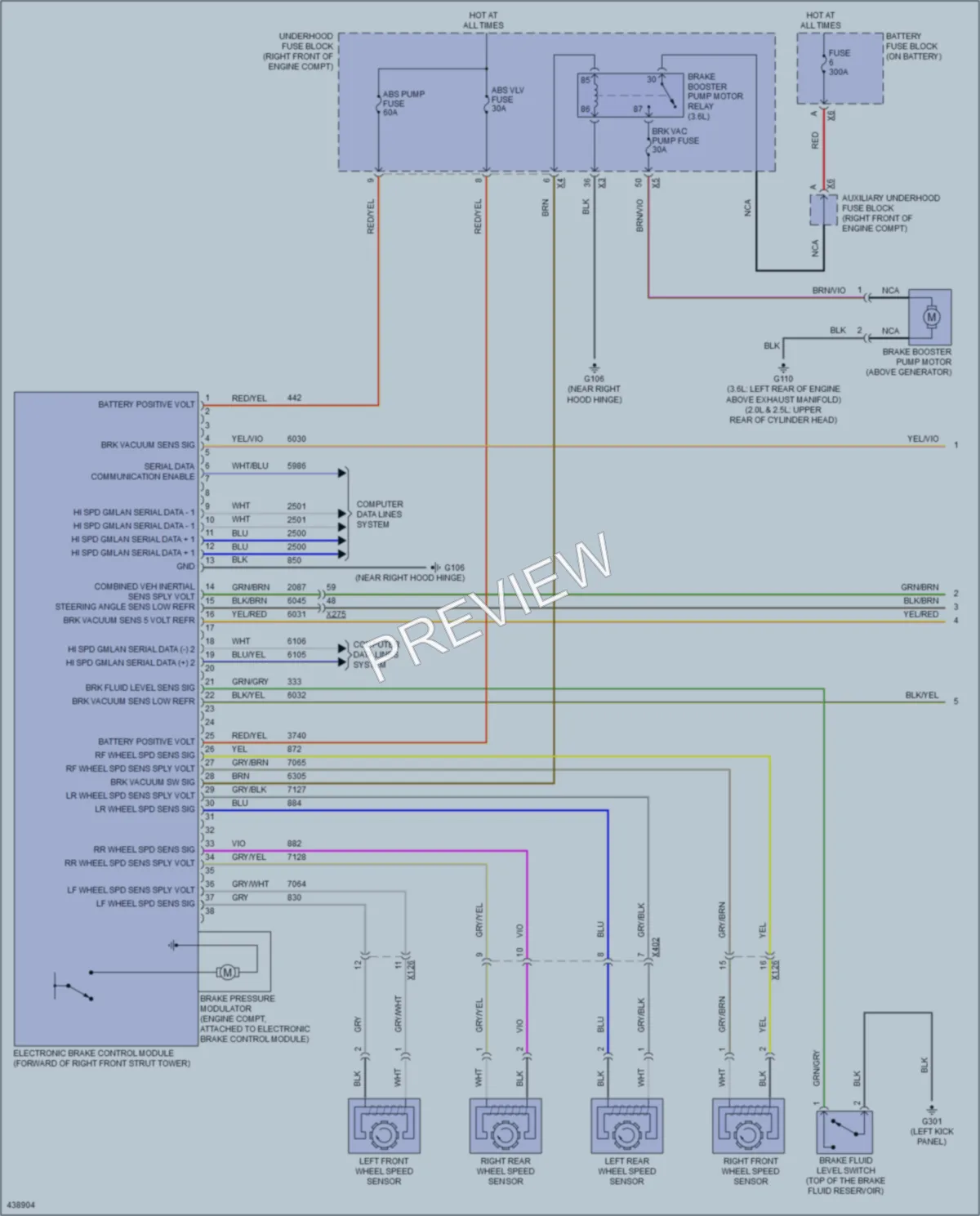 2014 Cadillac ATS Anti Lock Brakes wiring diagram preview