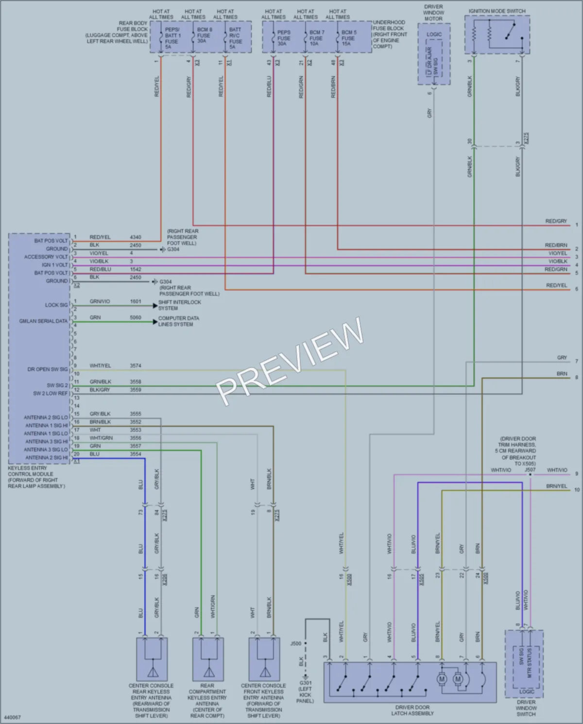 2014 Cadillac ATS Power Door Locks wiring diagram preview