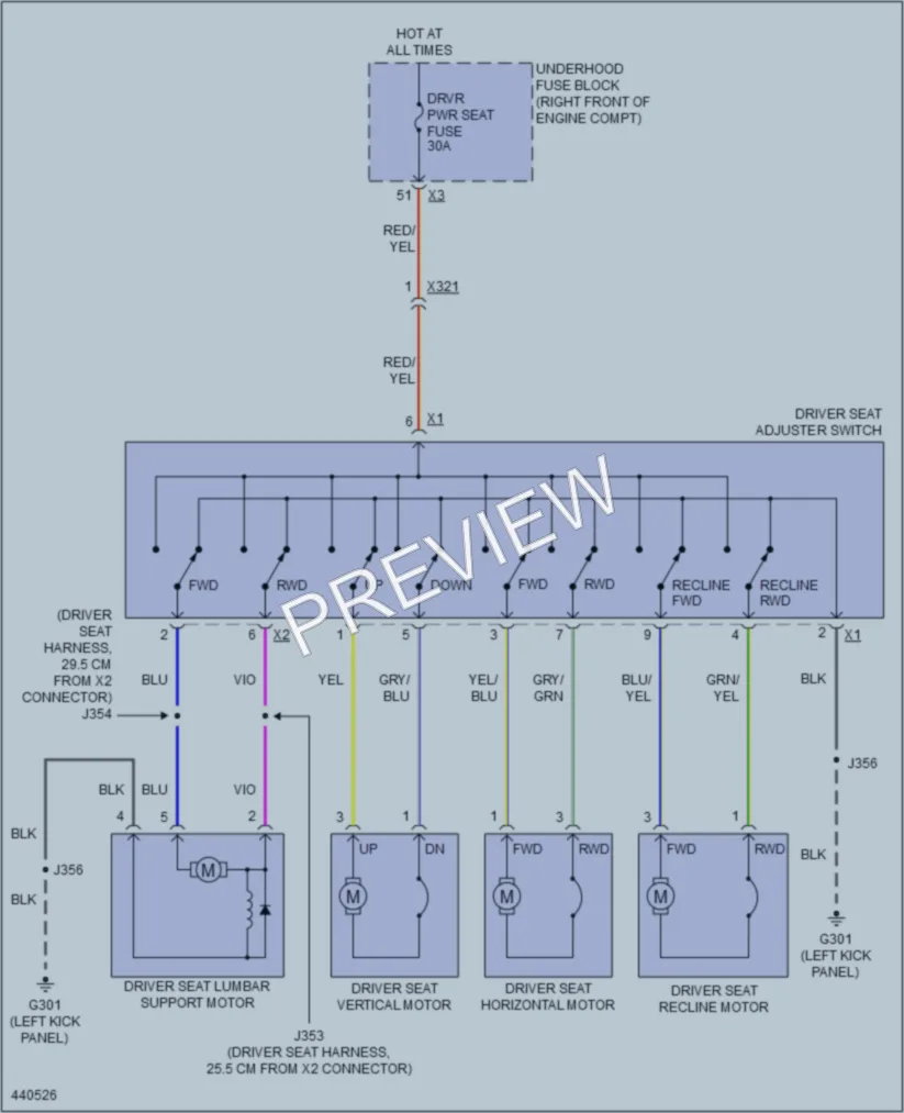 2014 Cadillac ATS Power Seats wiring diagram preview