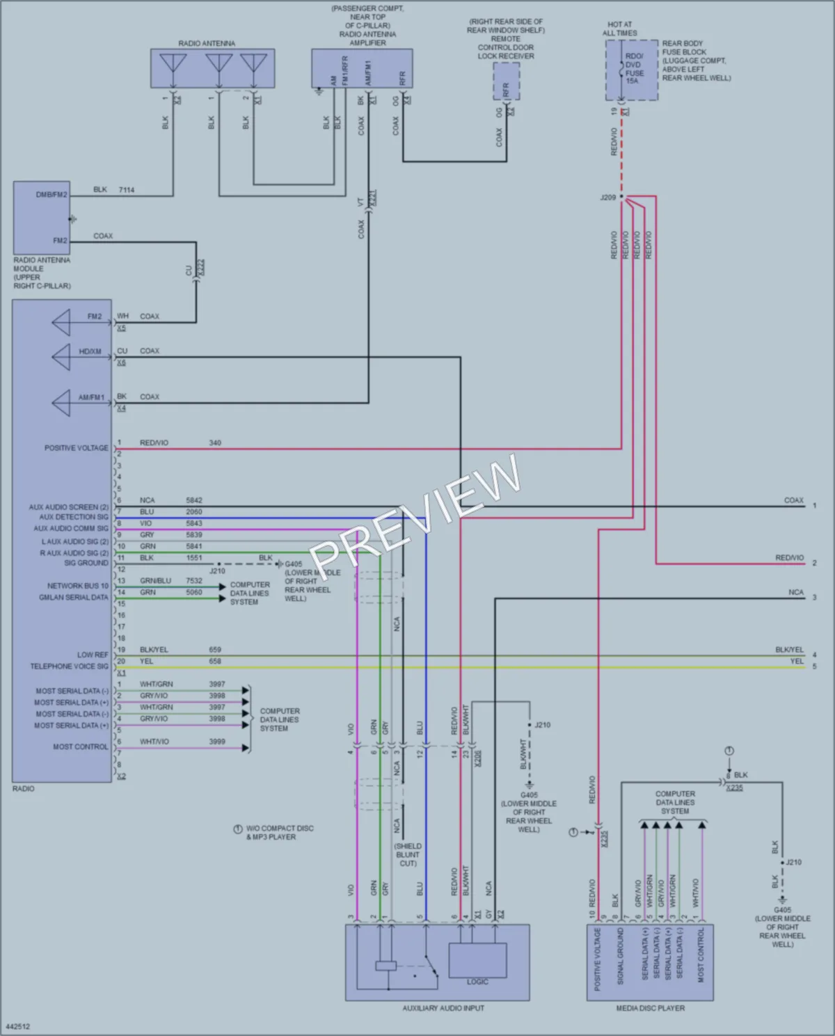 2014 Cadillac ATS Radio wiring diagram preview