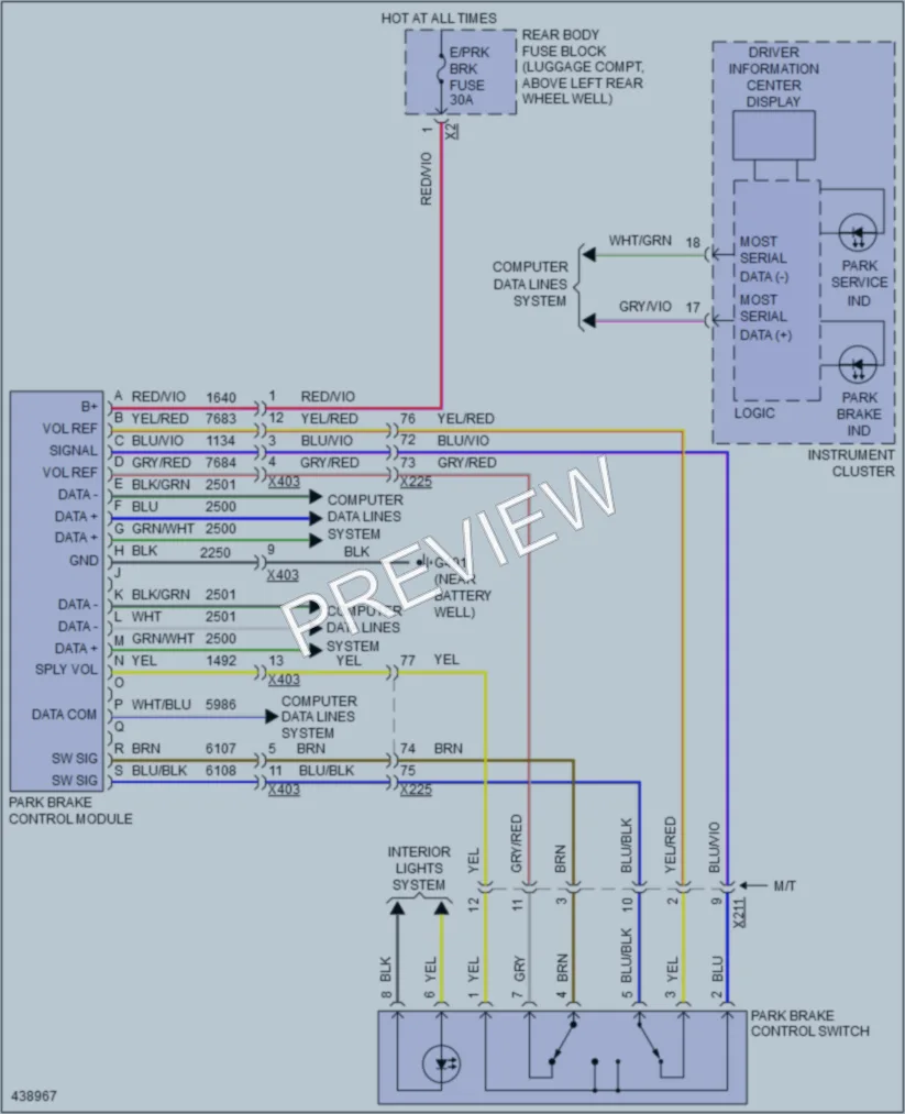 2014 Cadillac ATS Shift Interlock wiring diagram preview