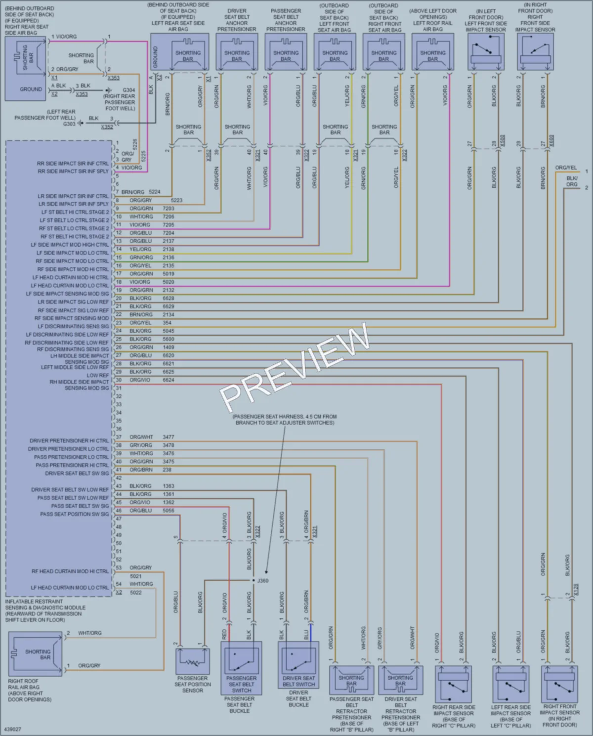 2014 Cadillac ATS Supplemental Restraints wiring diagram preview