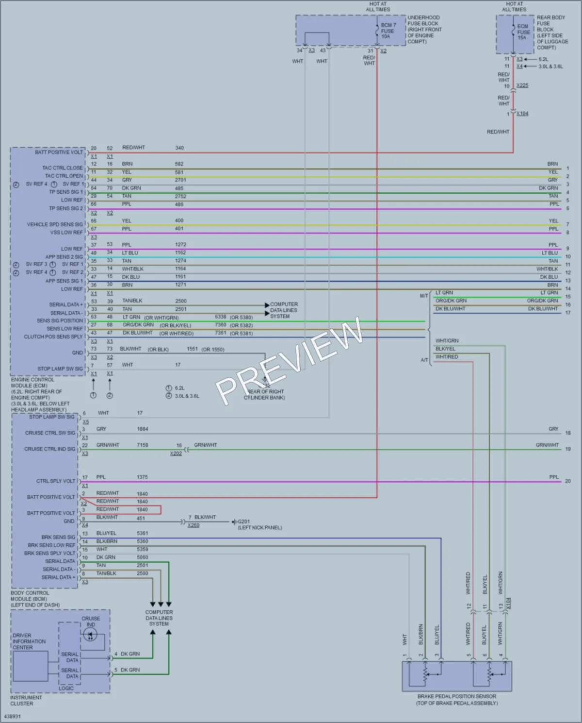 2014 Cadillac CTS Cruise Control wiring diagram preview