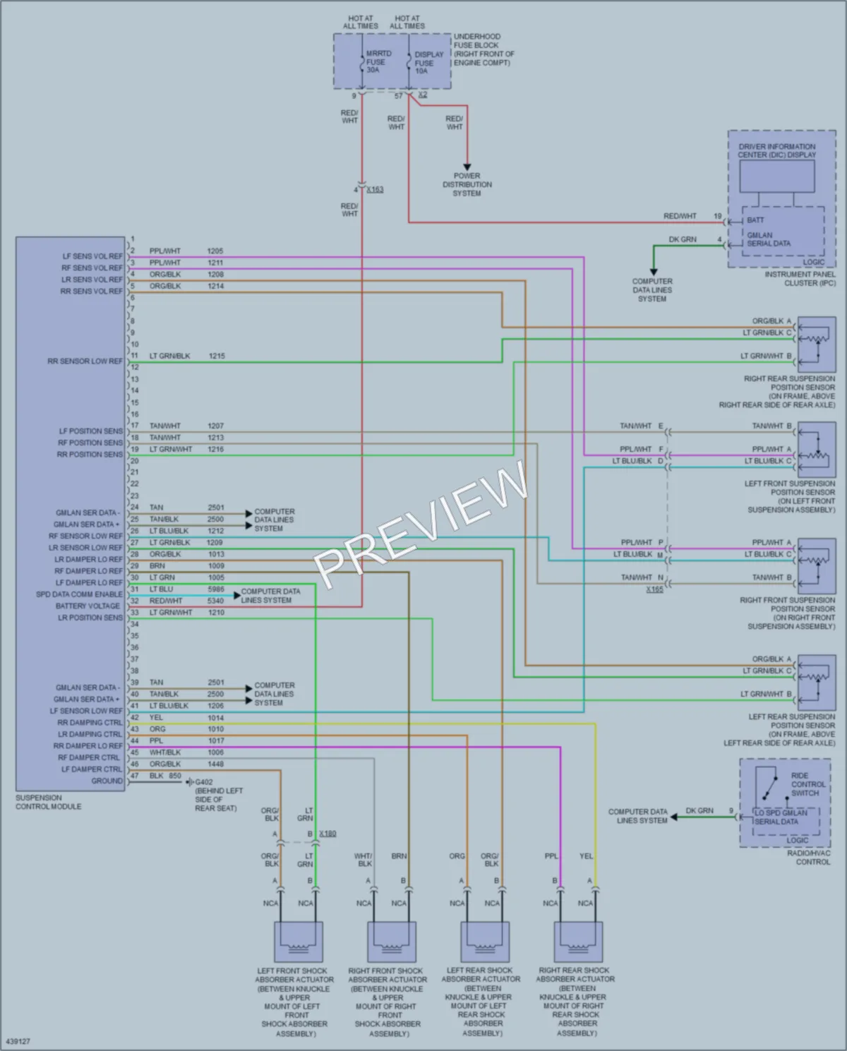 2014 Cadillac CTS Electronic Suspension wiring diagram preview