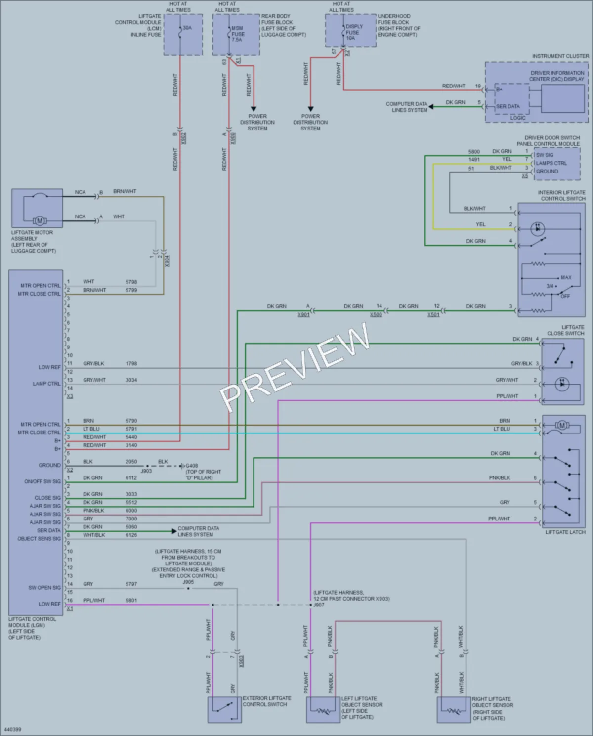 2014 Cadillac CTS Trunk Tailgate Fuel Door wiring diagram preview