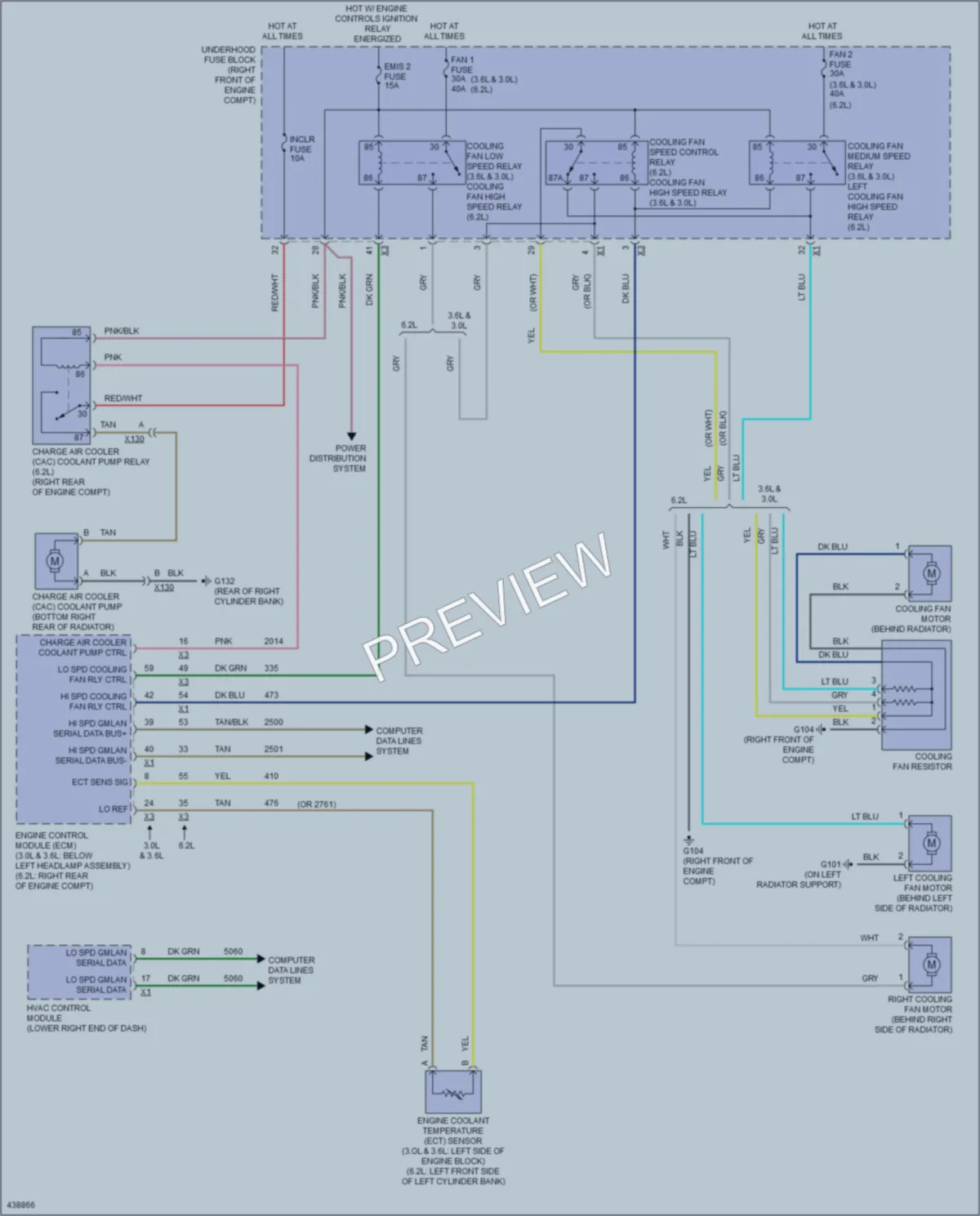 2014 Cadillac CTSV Cooling Fan wiring diagram preview