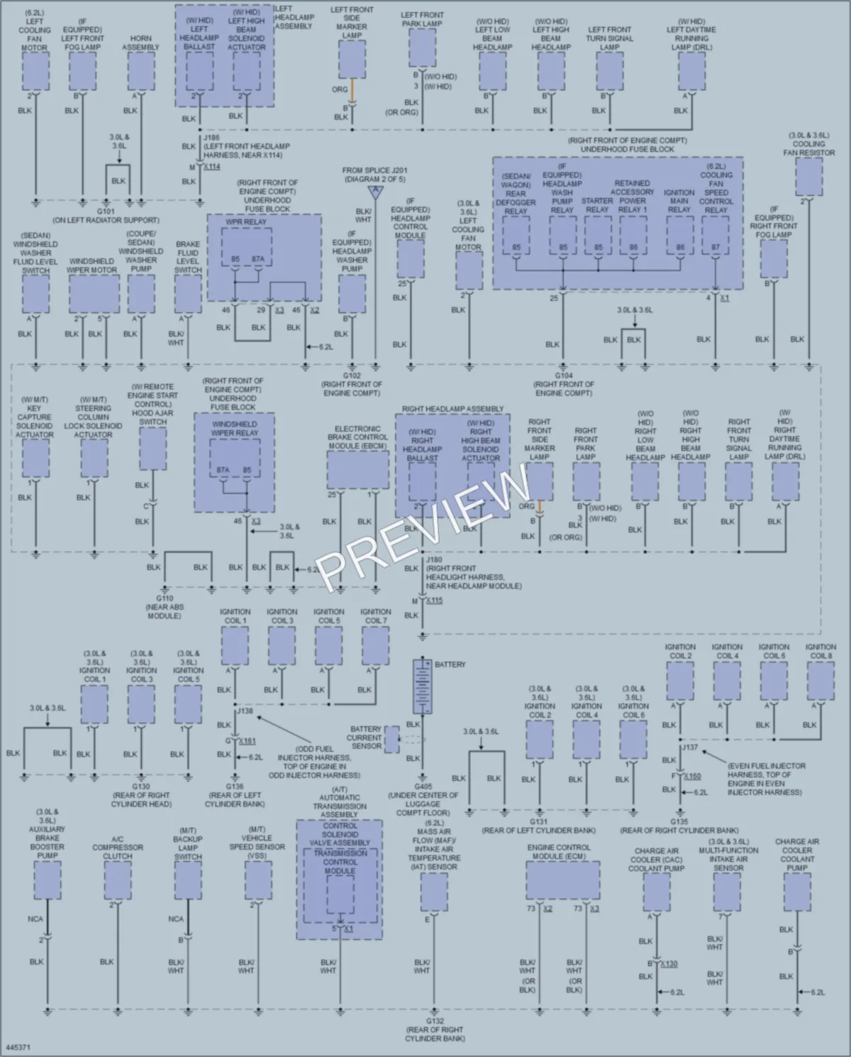 2014 Cadillac CTSV Ground Distribution wiring diagram preview