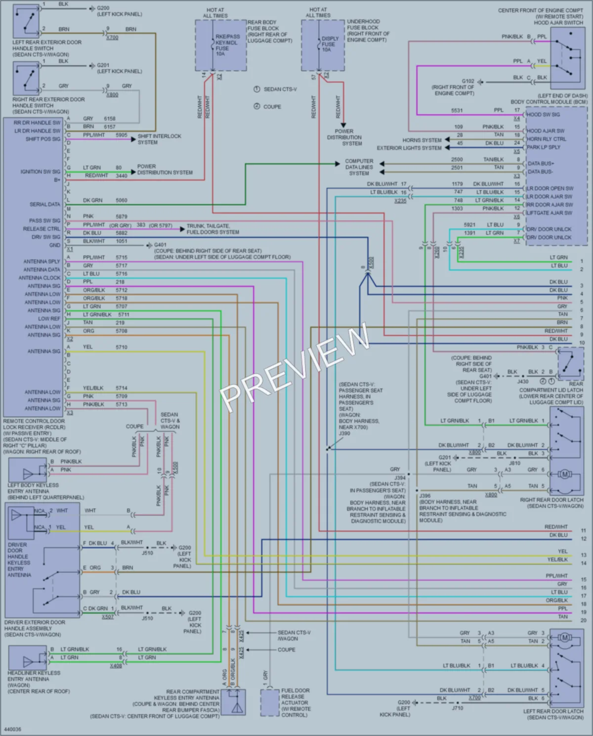 2014 Cadillac CTSV Power Door Locks wiring diagram preview