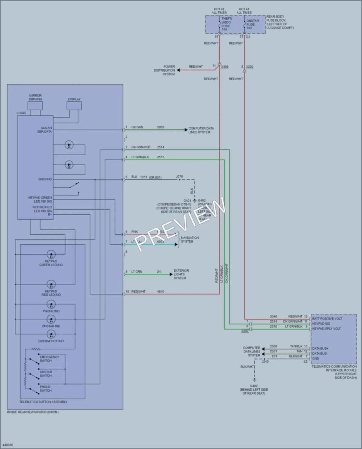 2014 Cadillac CTSV Power Mirrors wiring diagram preview