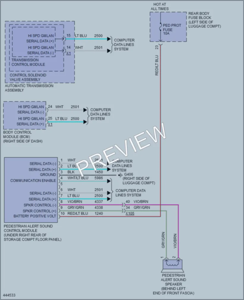 2014 Cadillac ELR Active Bodyworks wiring diagram preview
