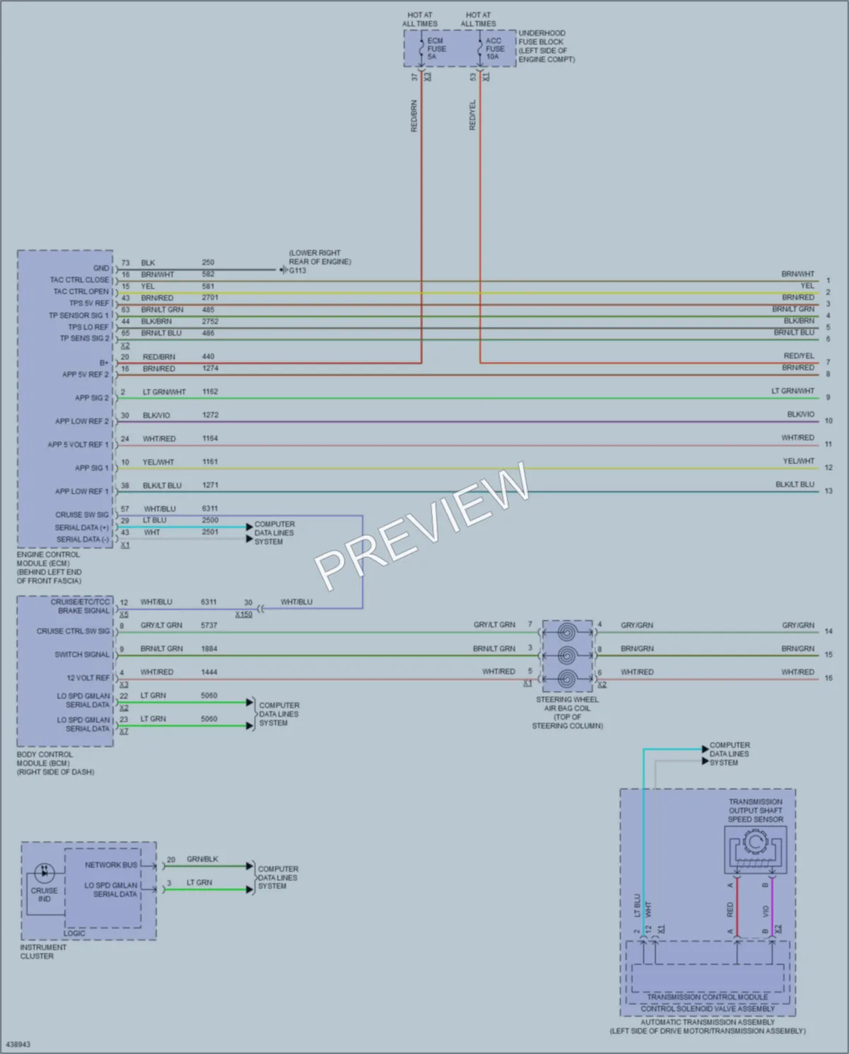 2014 Cadillac ELR Cruise Control wiring diagram preview