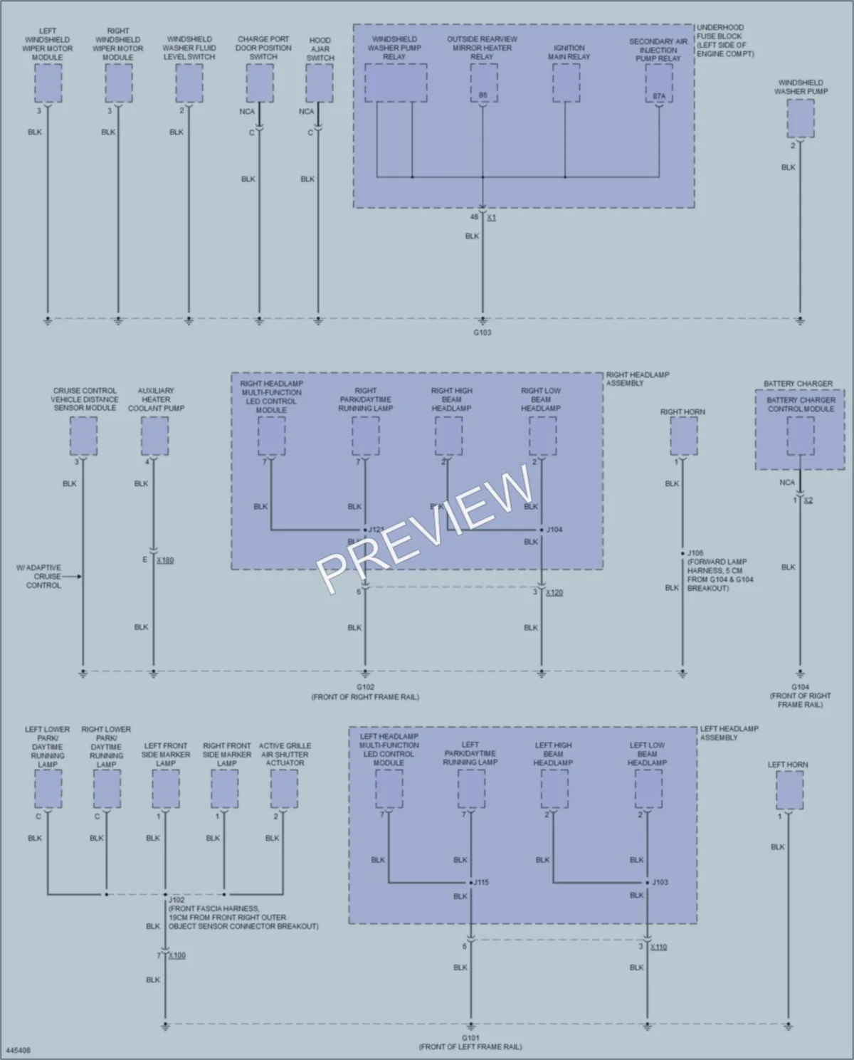 2014 Cadillac ELR Ground Distribution wiring diagram preview