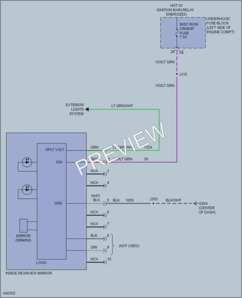 2014 Cadillac ELR Power Mirrors wiring diagram preview