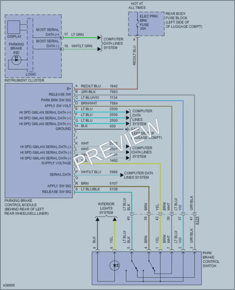 2014 Cadillac ELR Shift Interlock wiring diagram preview
