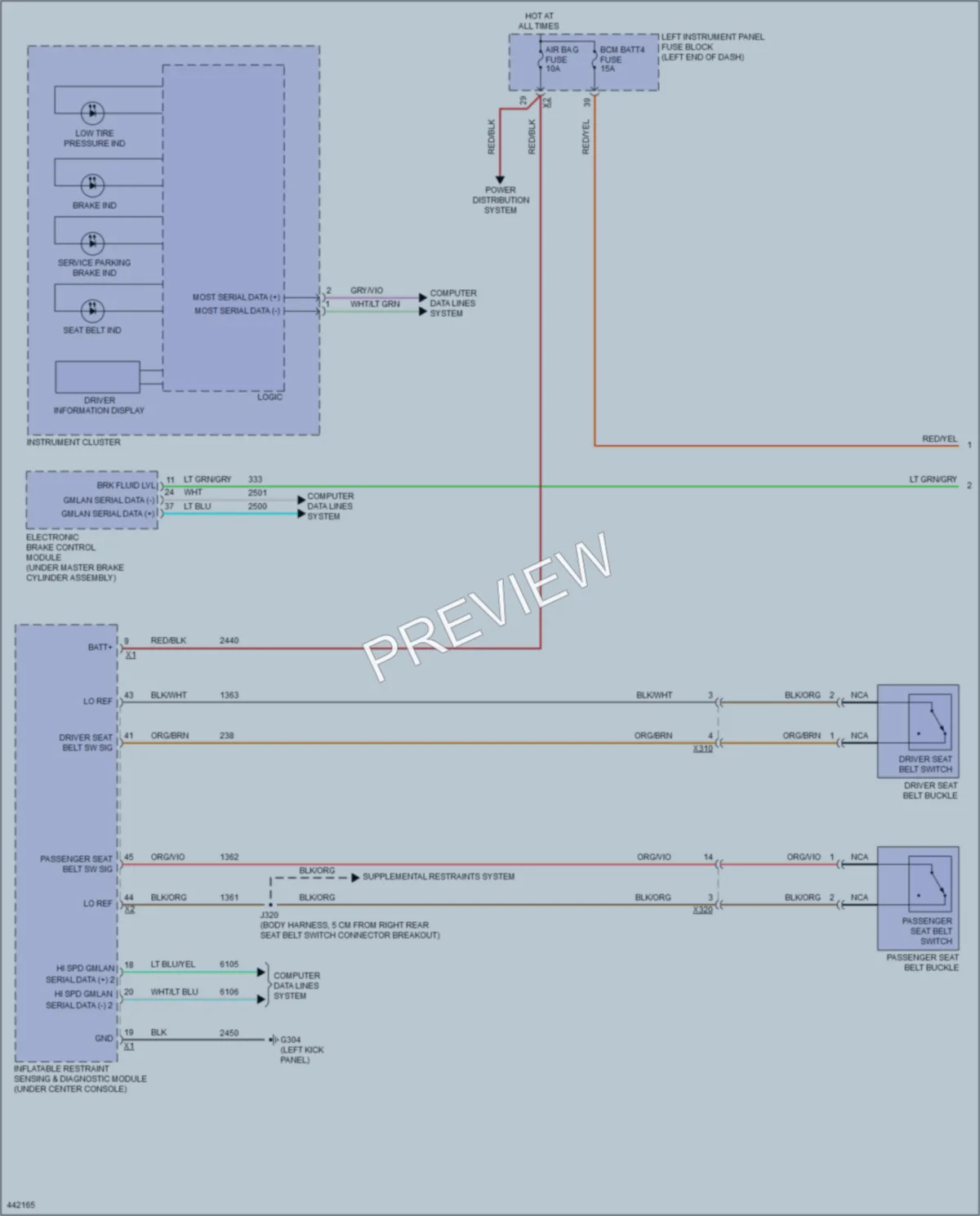 2014 Cadillac ELR Warning Systems wiring diagram preview