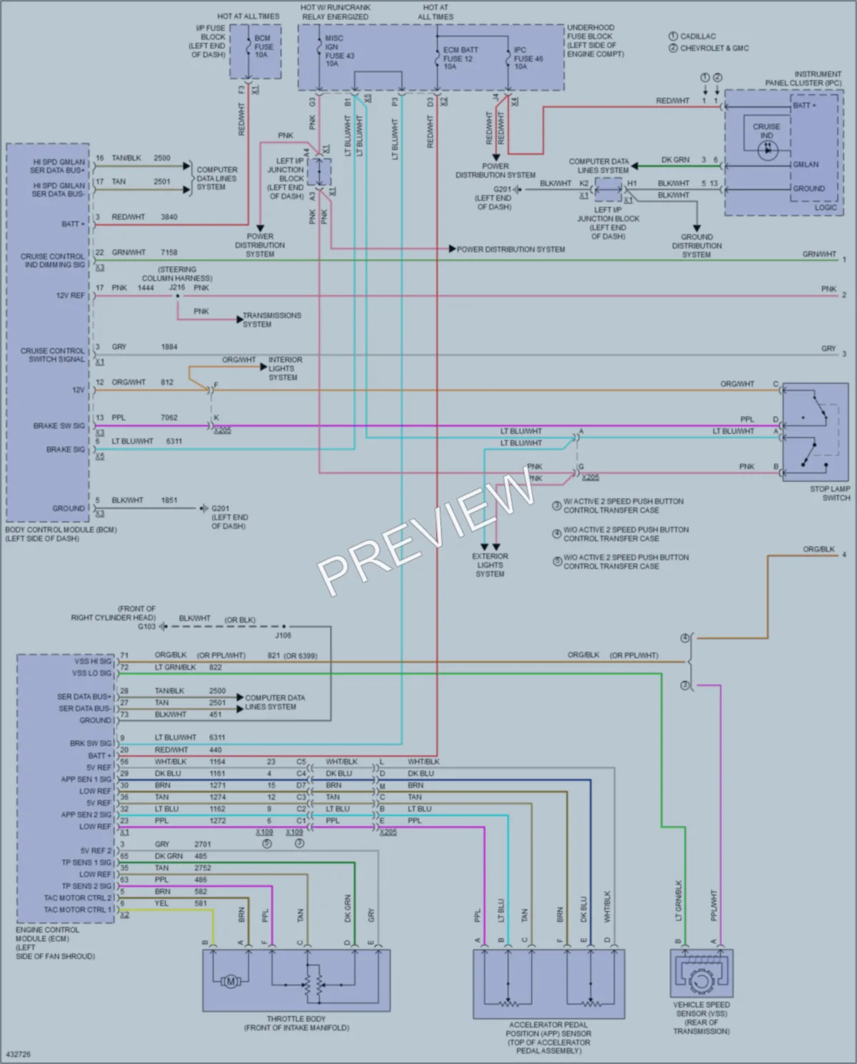 2014 Cadillac Escalade Cruise Control wiring diagram preview