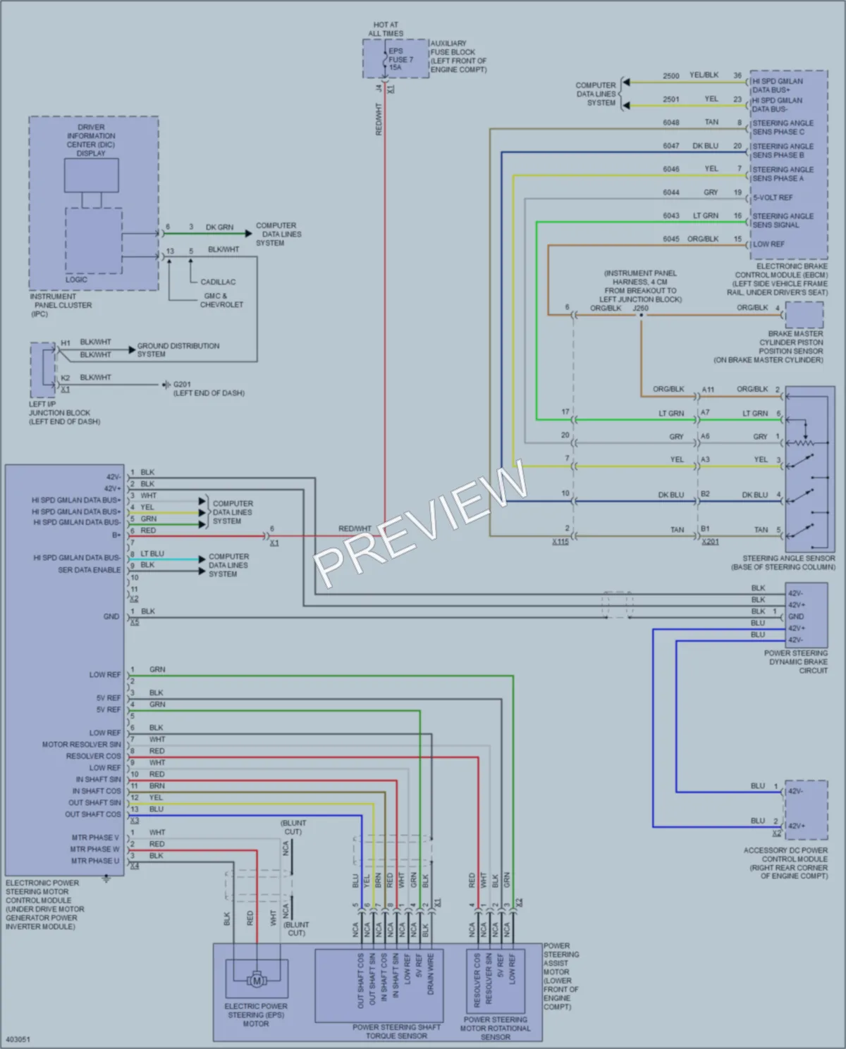 2014 Cadillac Escalade Electronic Power Steering wiring diagram preview