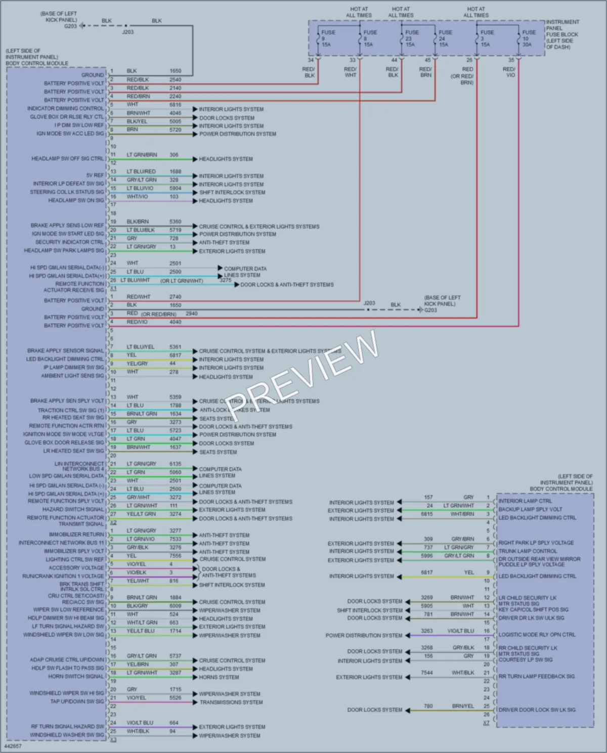 2014 Cadillac XTS Body Control Modules wiring diagram preview