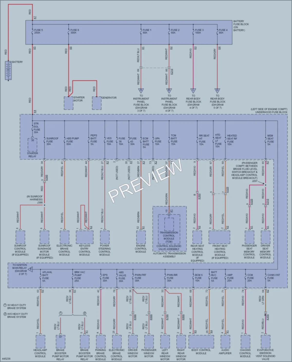 2014 Cadillac XTS Power Distribution wiring diagram preview