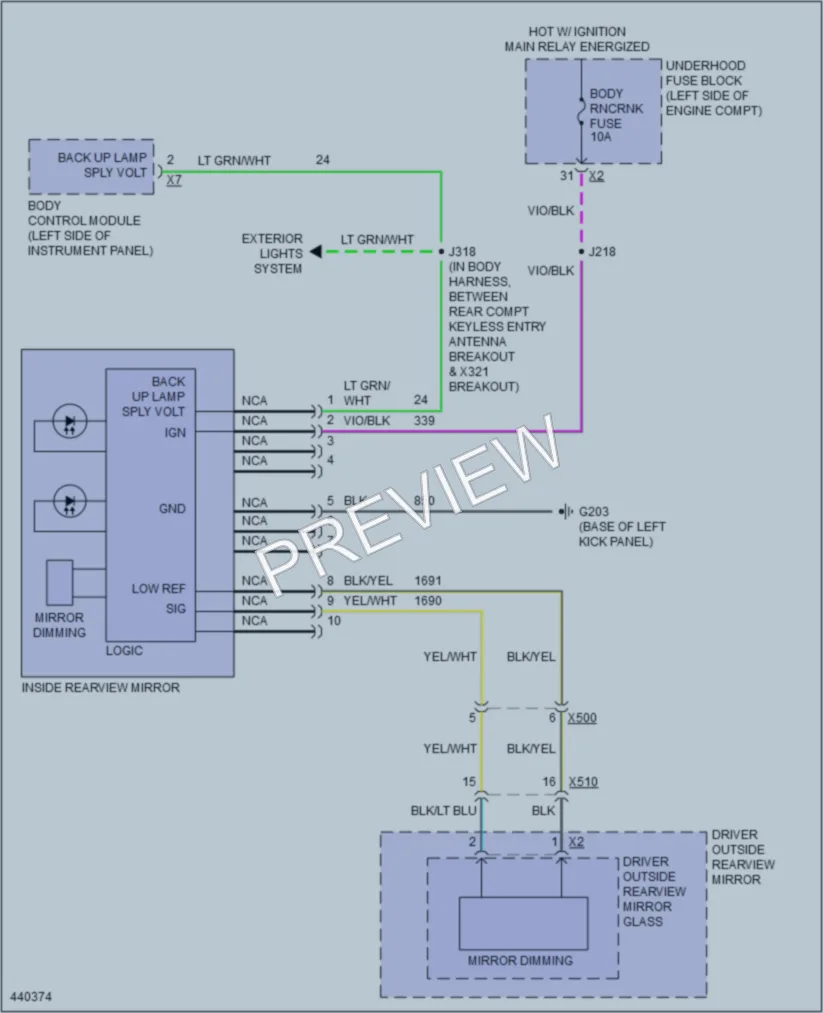 2014 Cadillac XTS Power Mirrors wiring diagram preview