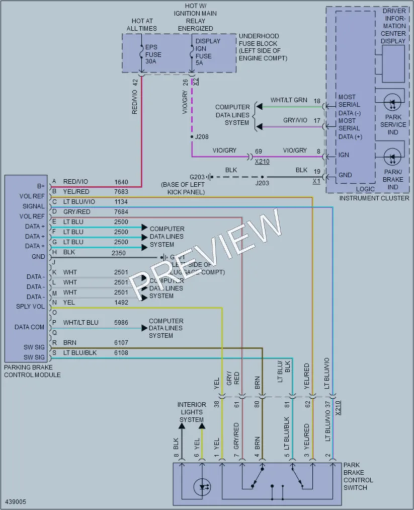 2014 Cadillac XTS Shift Interlock wiring diagram preview