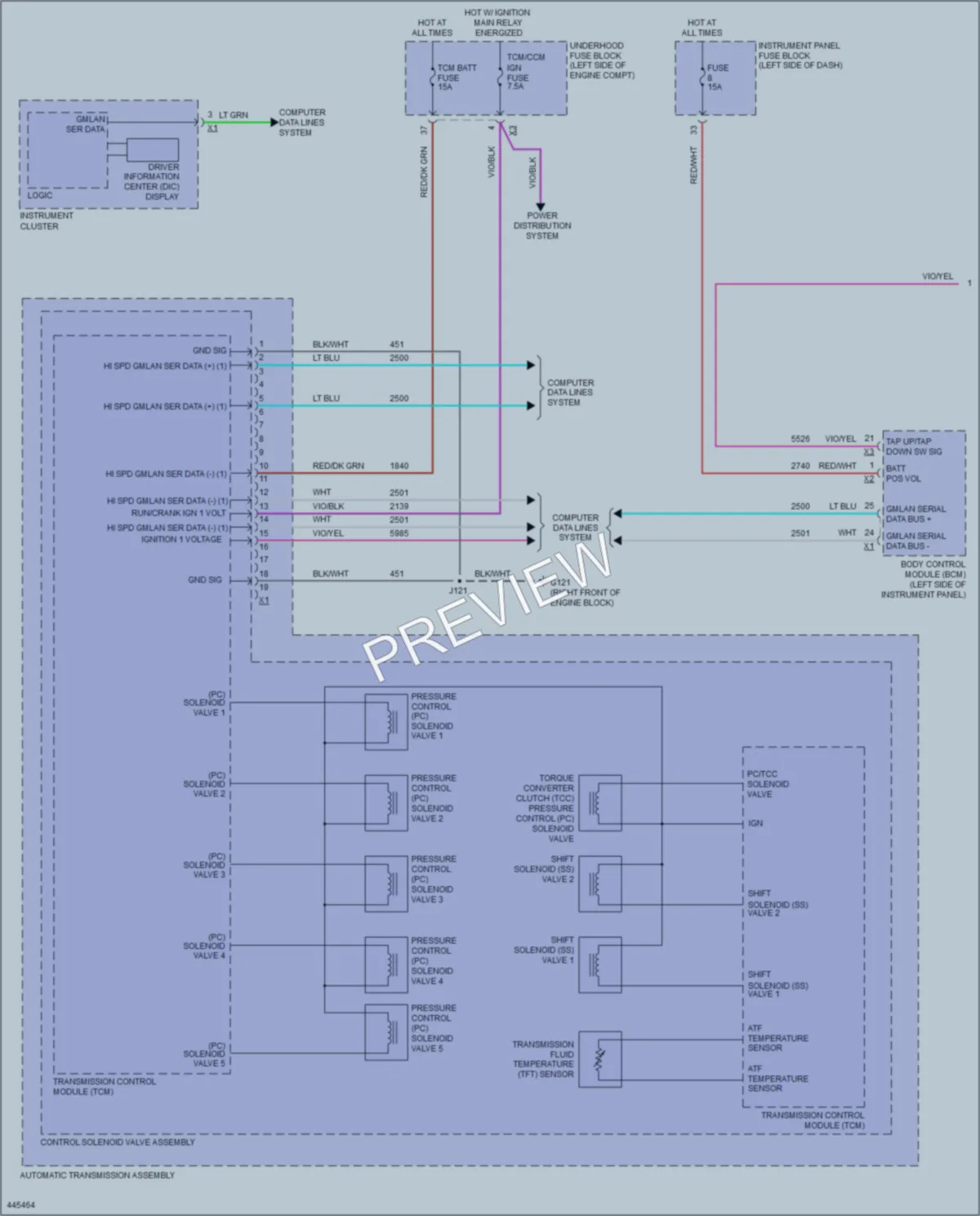 2014 Cadillac XTS Transmission wiring diagram preview