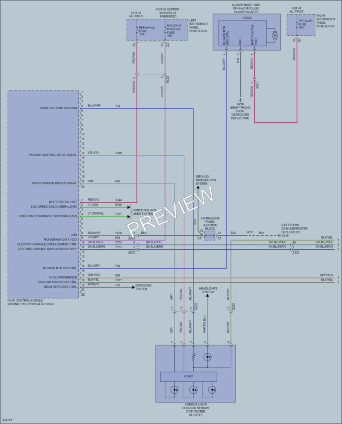 2014 Chevrolet C1500PickupSilverado Air Conditioning wiring diagram preview
