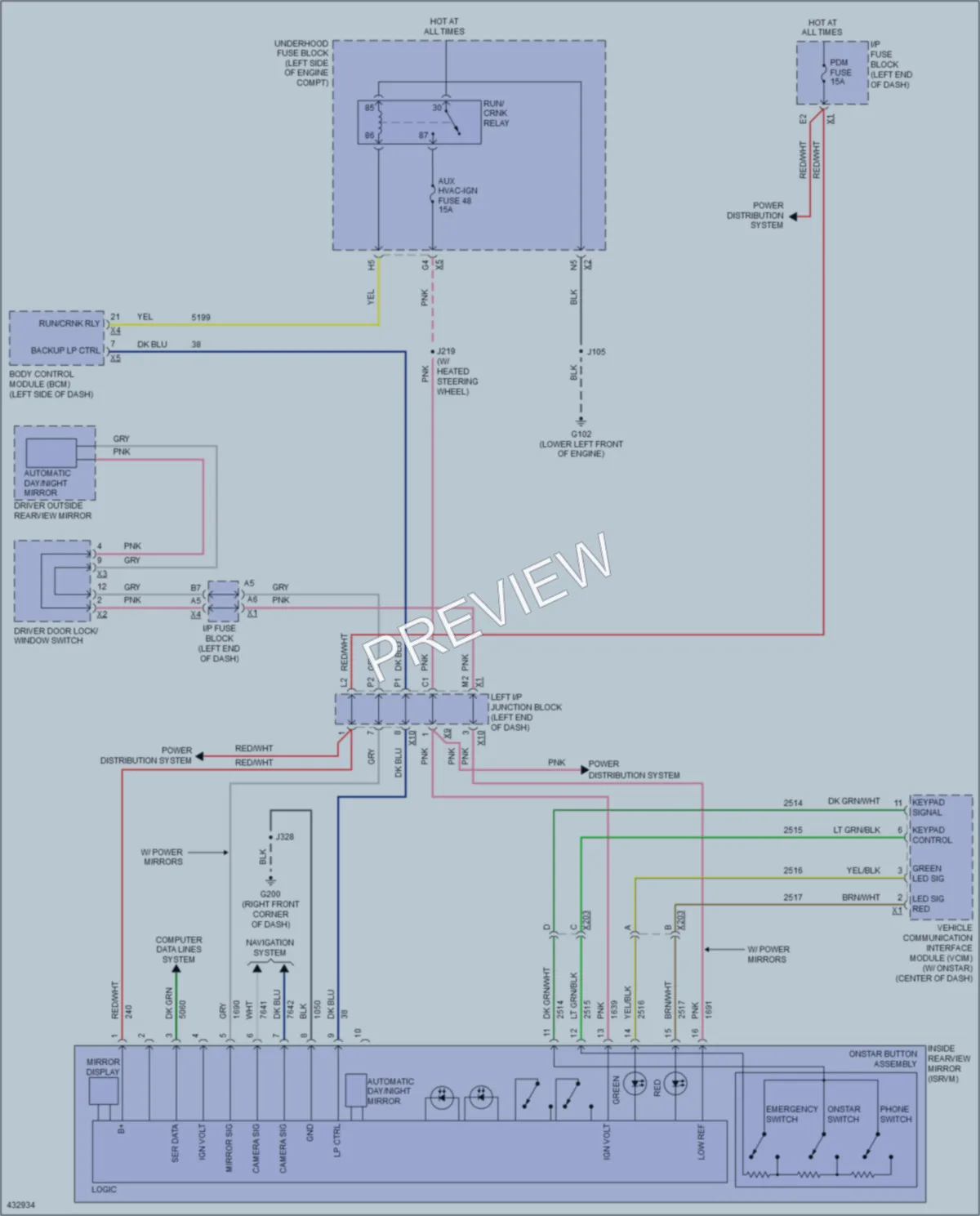 2014 Chevrolet C1500Suburban Power Mirrors wiring diagram preview
