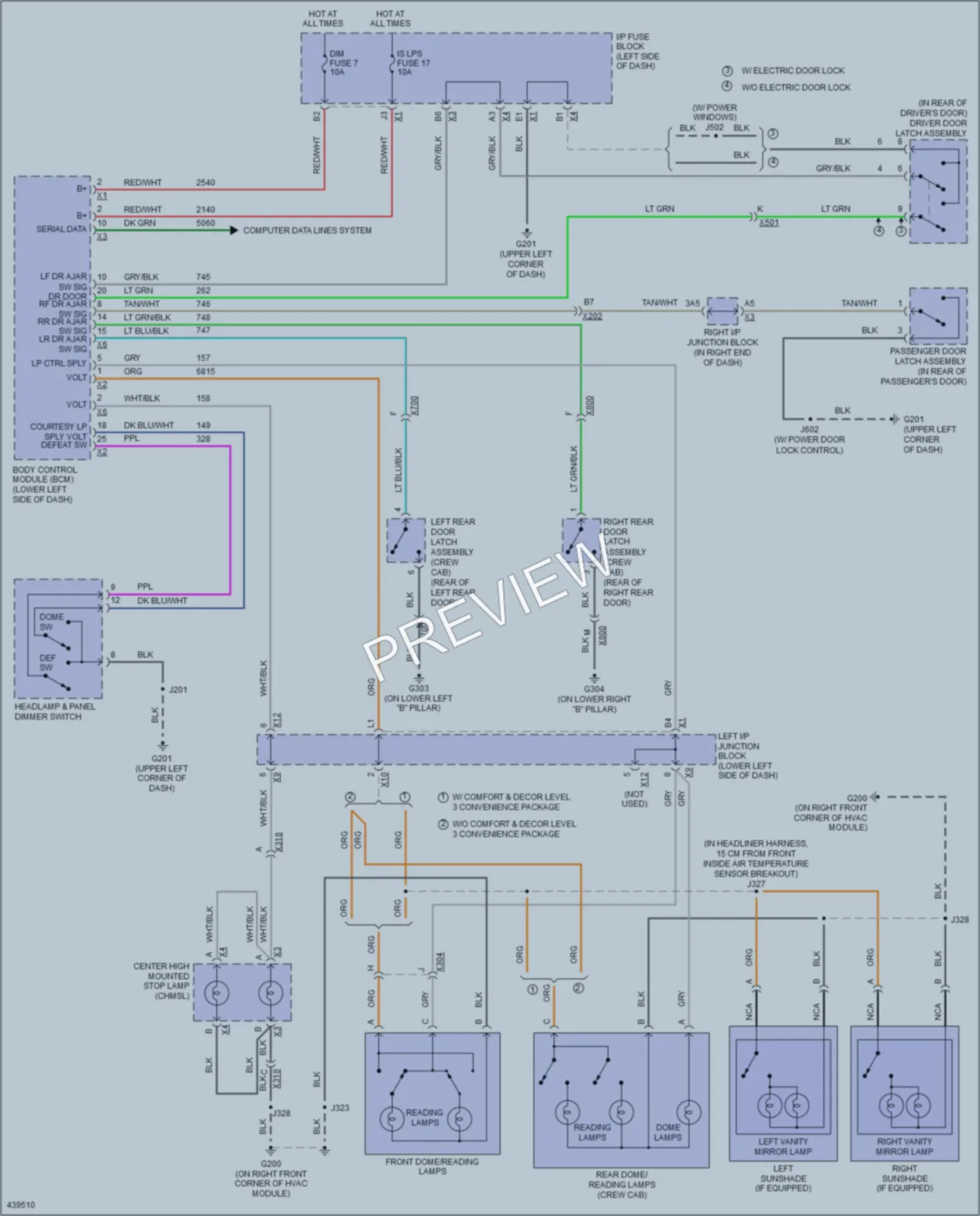 2014 Chevrolet C2500HDPickupSilverado Interior Lights wiring diagram preview