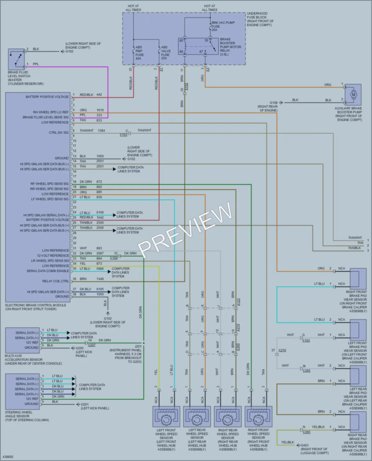 2014 Chevrolet Camaro Anti Lock Brakes wiring diagram preview